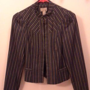 Navy with tan and blue pinstripe H&M blazer size 4